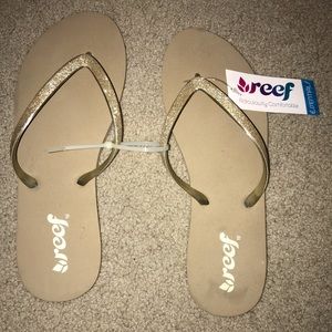 Reef gold glitter flip flops